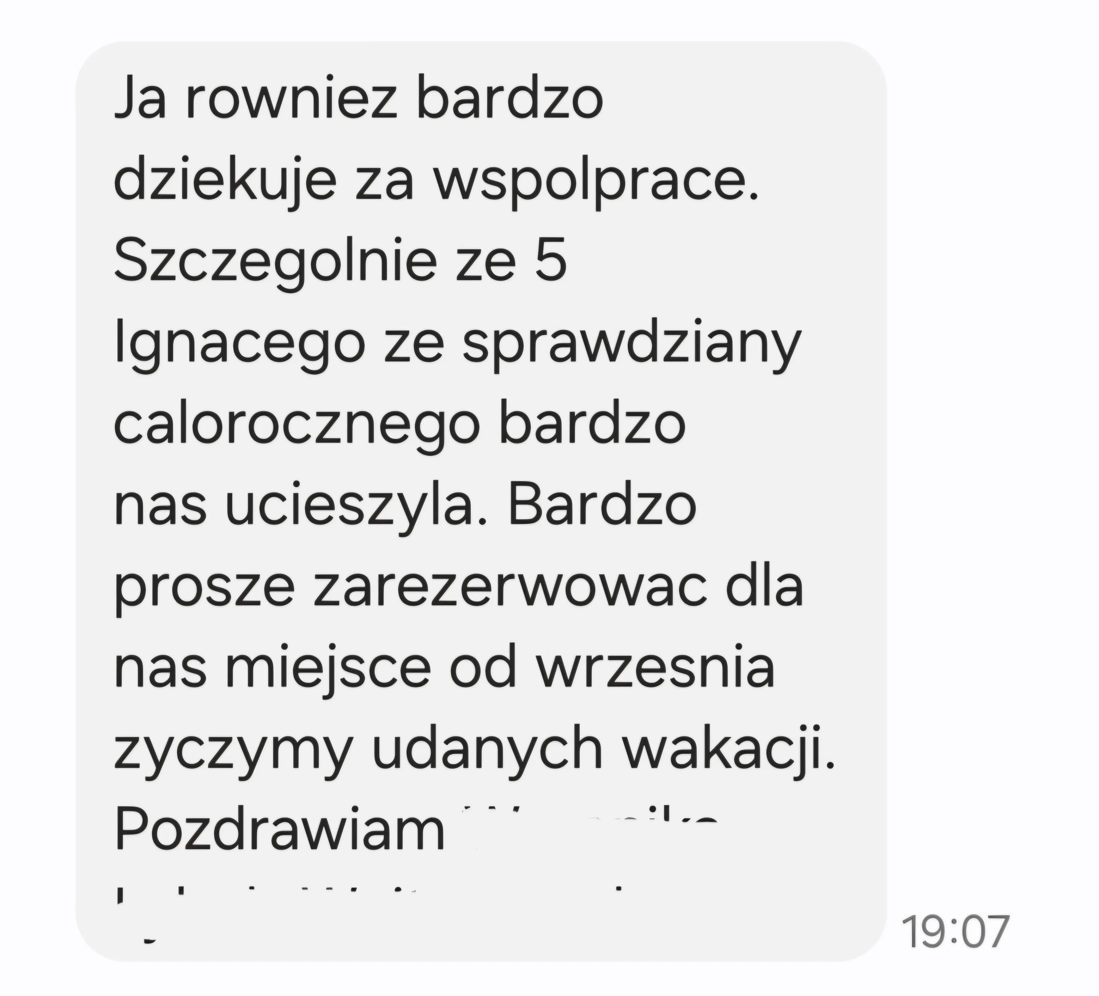 Opinia rodzica – wiadomość 7 z 27