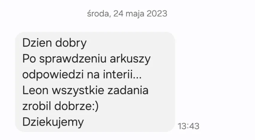 Opinia rodzica – wiadomość 16 z 27