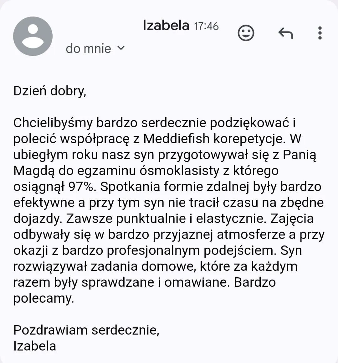 Opinia rodzica – wiadomość 27 z 27